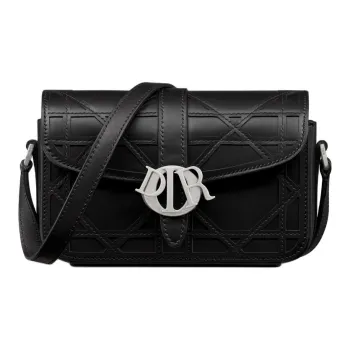 DIOR Cannage Cosmo Leather Shoulder Bag Crossbody Bag Mini Men's Black