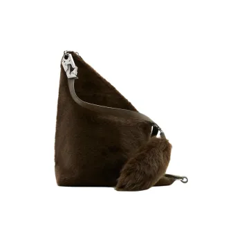Burberry Sheep Wool Leather Bucket Bag Handbag Shoulder Bag Women's Military Style Color