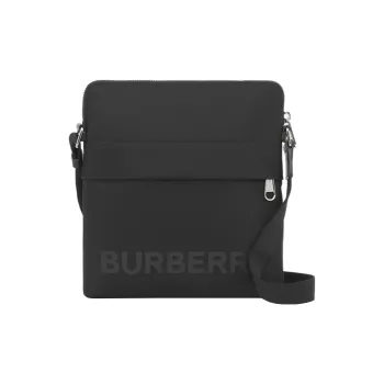 Burberry Logo Print Nylon Crossbody Bag Black
