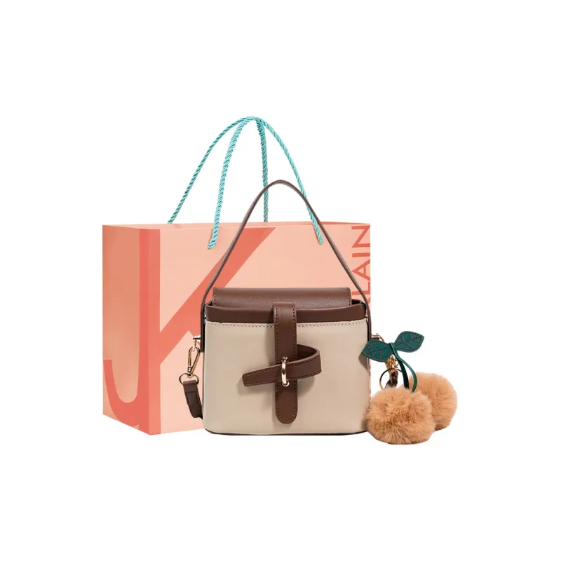 JANE KLAIN PU Bucket Bag, Shoulder Bag, Crossbody Bag, Handbag Regular Women's Black/Khaki-8