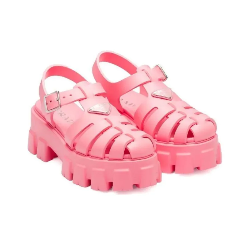 PRADA Monolith Roman Sandals Women's Begonia Pink-2