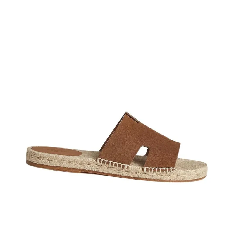 HERMES Antigua Slide Slippers Men's Brown-1