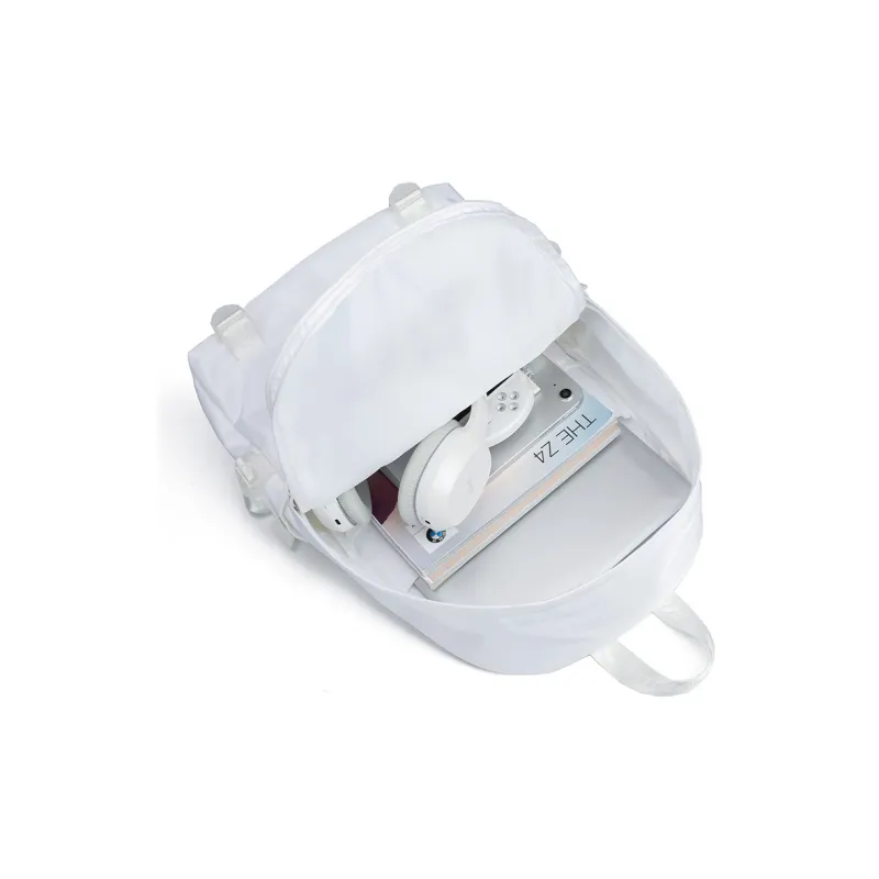 NOT ME Polyester Backpack Small Backpack Laptop Bag Regular Unisex White-5