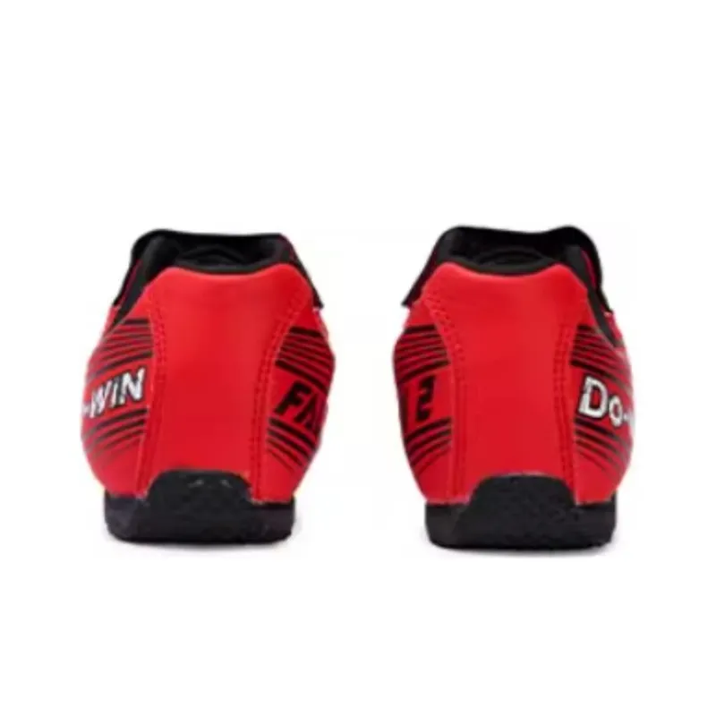 DO WIN Slip Resistant Low Top Running Shoes Unisex Black Red-3
