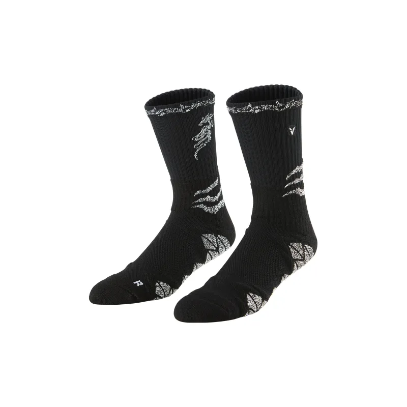 VEIDOORN Year Of The Dragon Series Basketball Socks Unisex Black Gold-9