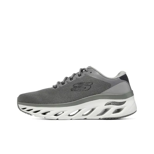 Skechers ARCH FIT GLIDE-STEP TRAIL Chunky Sneakers Men Low-Top Gray White