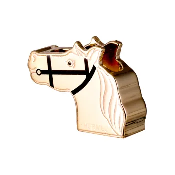 HERMES Accessories Unisex Light Gold/Lacquered Finish Black