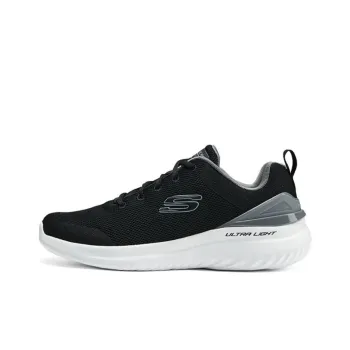 Skechers Cushioning Anti Slip And Wear Resistant Low Top Casual Running Shoes Men's Black White