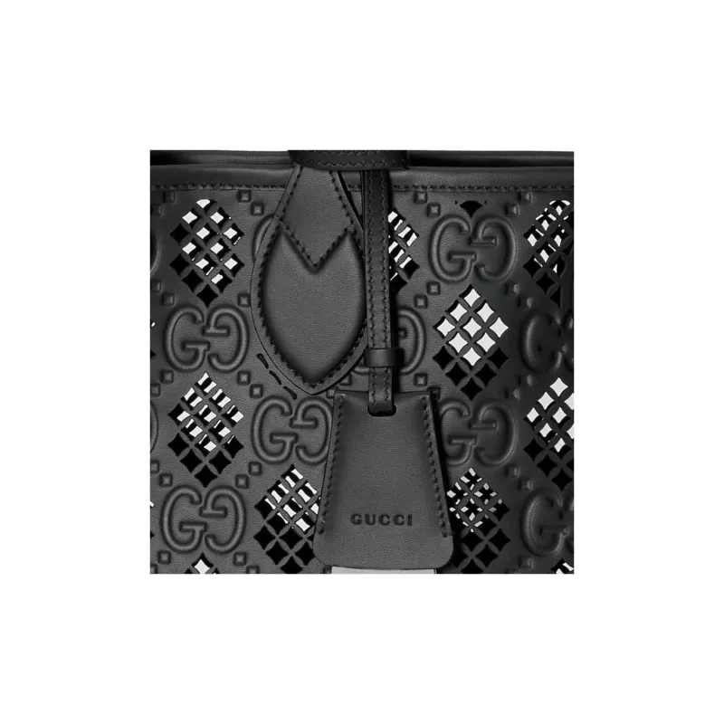 GUCCI Ophidia Leather Tote Bag, Shopping Bag, Handbag Small Size Women's Black-8