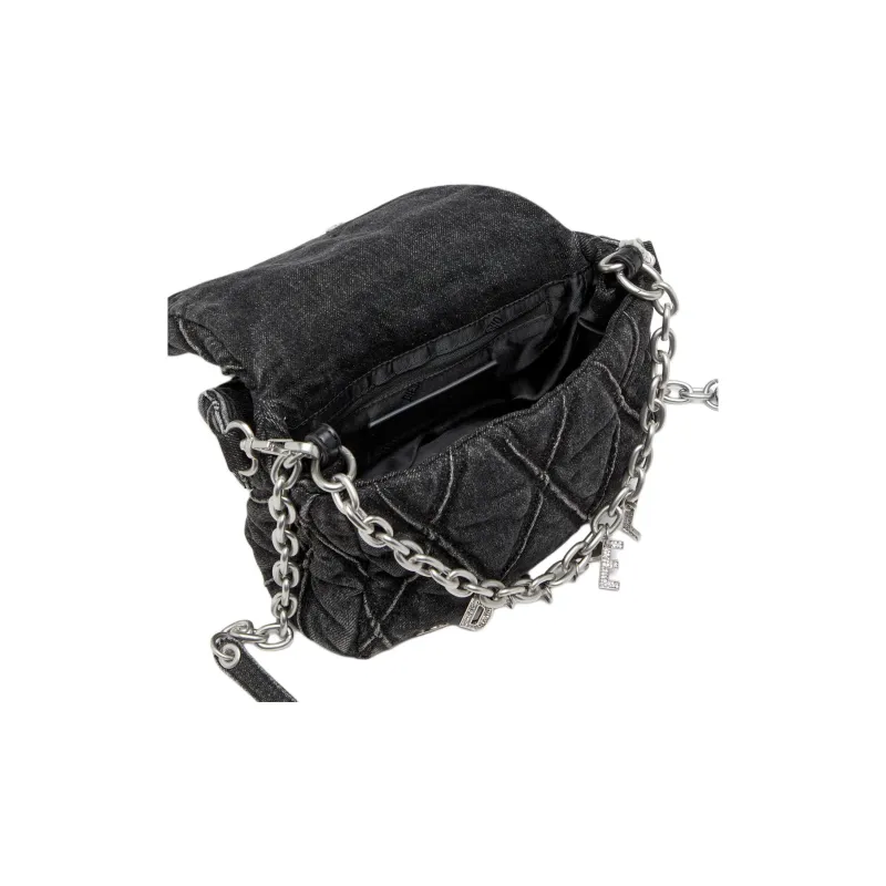 DIESEL Cotton Portable Crossbody Bag, Shoulder Bag Women's Black-4