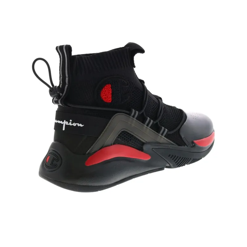 Champion Xg Rally Plus Cushioned Slip-Resistant High-Top Casual Shoes Men's Black Gray-2