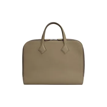 HERMES Victoria Light Togo Calfskin Business Bag Briefcase Handbag Men's 8Q BEIGE MARFA