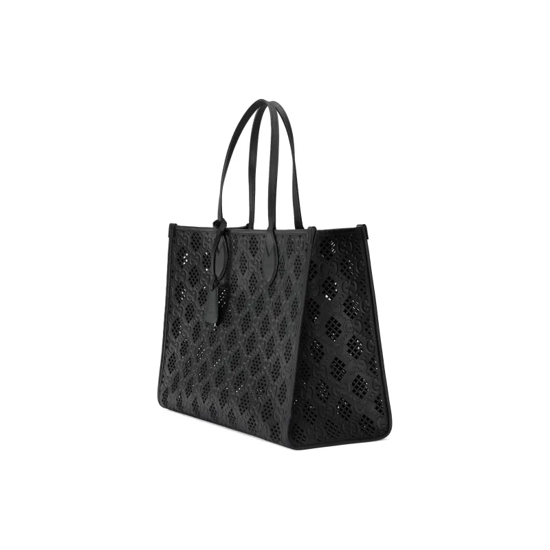 GUCCI Ophidia Leather Tote Bag Shopping Bag Handbag Medium Size Women's Black-2