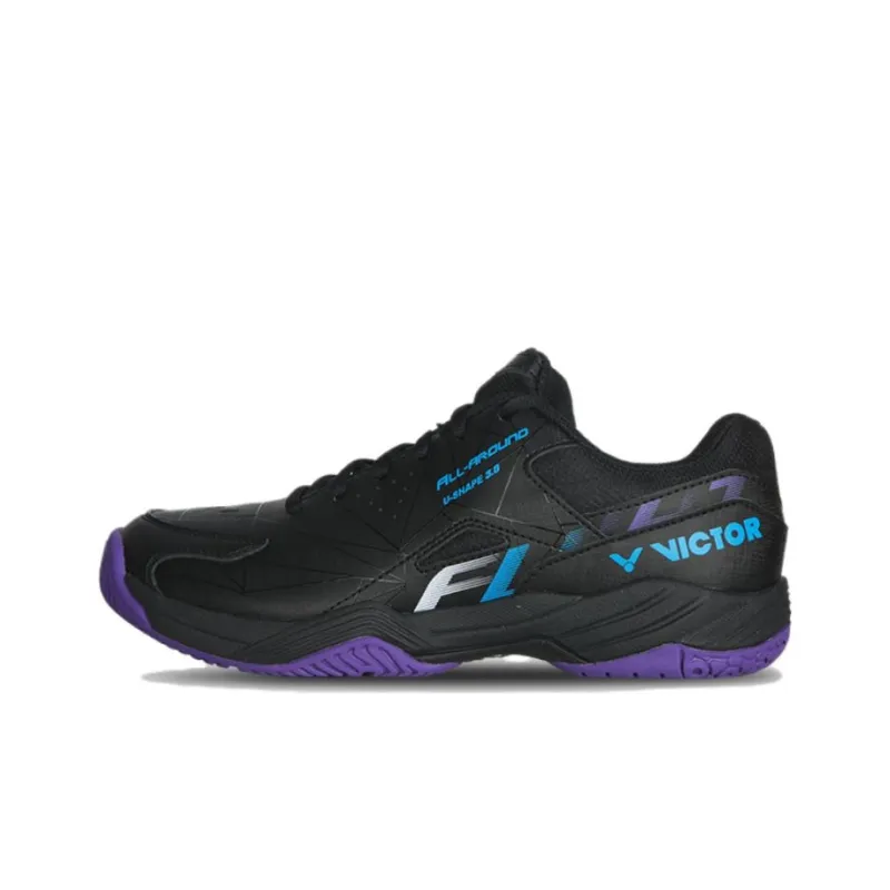 VICTOR Anti Slip Wear Resistant Low Top Badminton Shoes Unisex Black-0