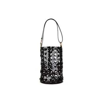 SAINT LAURENT Patent Leather Calfskin Bucket Bags Crossbody Bag Shoulder Bag Women's Black
