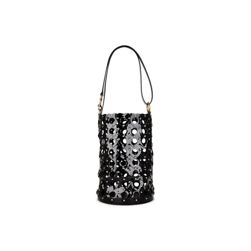 SAINT LAURENT Patent Leather Calfskin Bucket Bags Crossbody Bag Shoulder Bag Women's Black-0