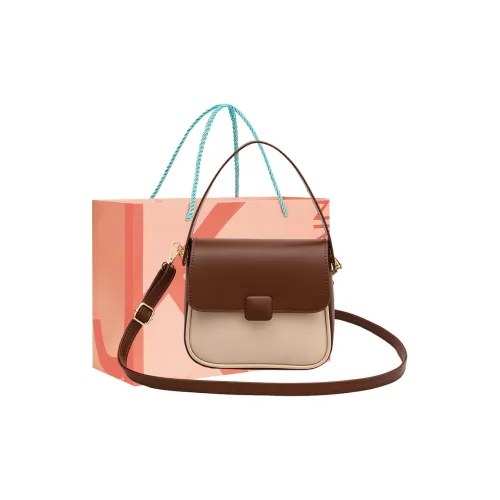 JANE KLAIN PU Shoulder Bag Crossbody Bag Portable Small Square Bag Small Size Women's Coffee/Black