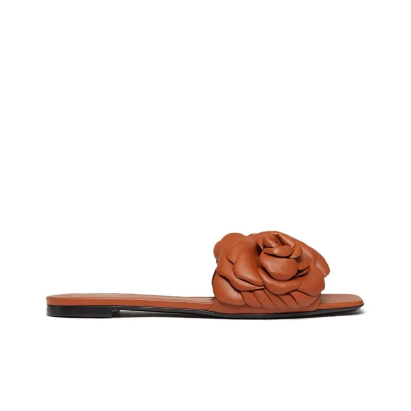 Valentino Atelier Slide Slippers Women's Brown-1