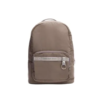 CALVIN KLEIN Recycled Material Polyester Fabric Backpack Men's Khaki Gray
