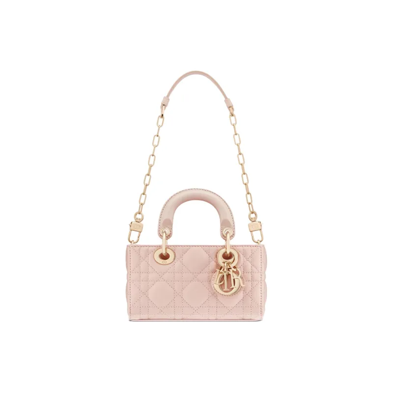 DIOR Lady D JOY Wicker Pattern Sheepskin Shoulder Bag, Crossbody Bag, Handbag Extra Mini Women's Rouge Pink-1
