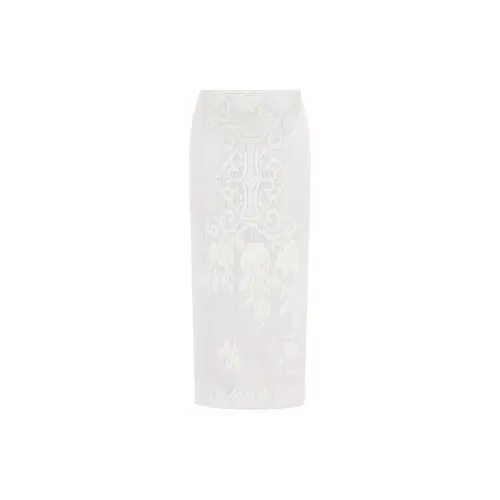 With Jean Casual Long Skirts Women's White