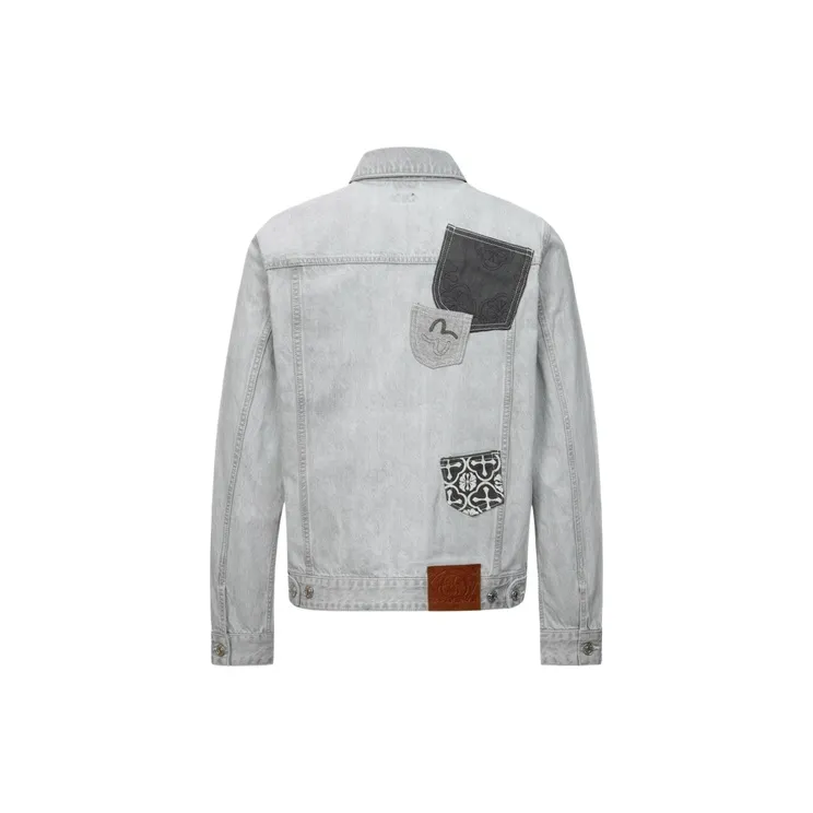 EVISU Denim Jackets Men Denim Gray-1