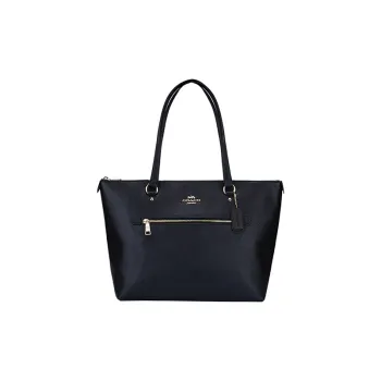 COACH Gallery Leather Tote Bag, Shopping Bag, Handbag, Shoulder Bag Tubas Women's Black
