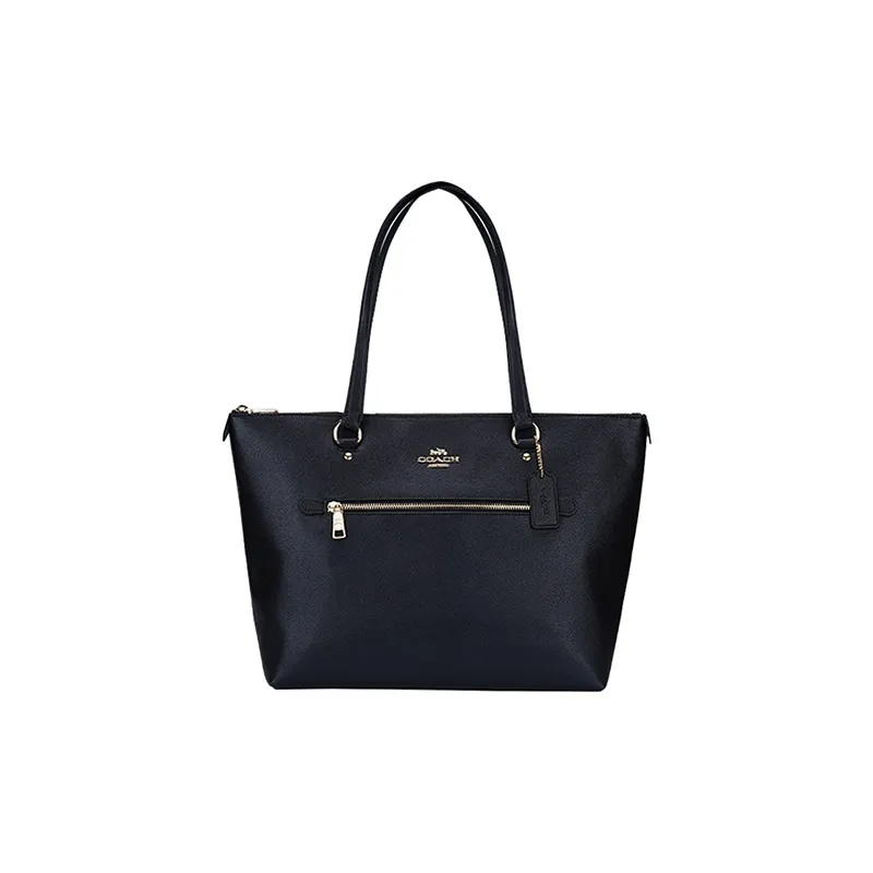 COACH Gallery Leather Tote Bag, Shopping Bag, Handbag, Shoulder Bag Tubas Women's Black-0