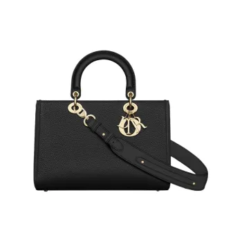 DIOR Cow Leather Shoulder Bag, Crossbody Bag, Handbag Medium Size Women's Black