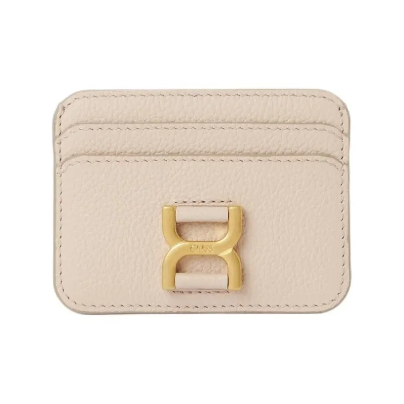 Chloe Marcie Grain Calfskin Card Holder Card Holder Women's Cement Pink-0