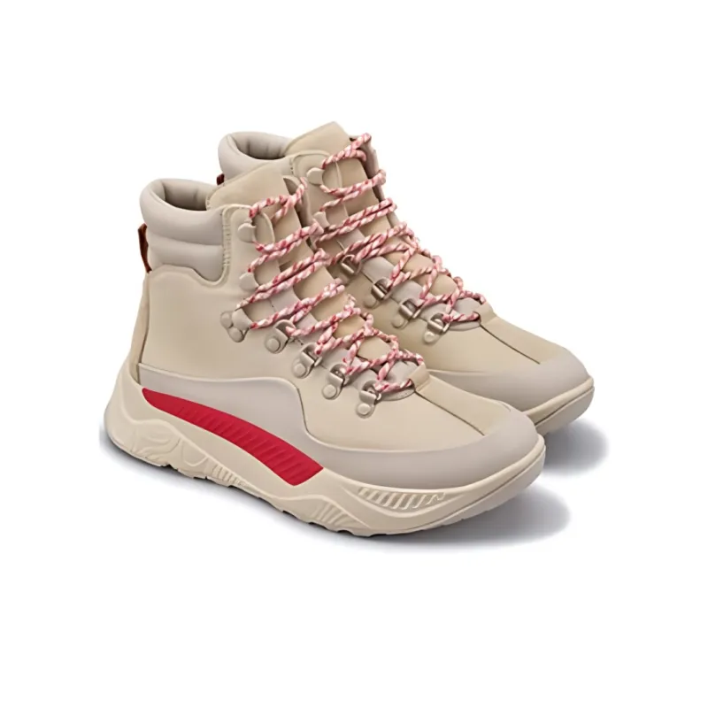 TSUBO UH Original Cushioning Wear-Resistant High-Top Hiking Shoes Unisex Ecru-3