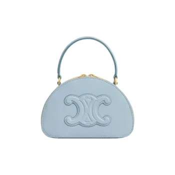 CELINE Calfskin Crescent Bag Shoulder Bag Crossbody Bag Handbag Mini Women's Light Blue