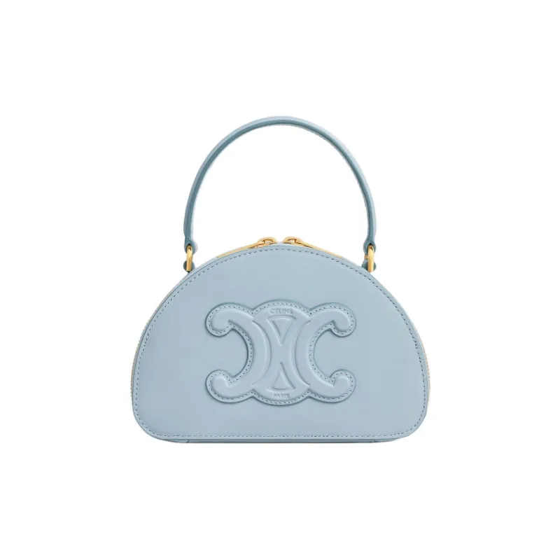 CELINE Calfskin Crescent Bag Shoulder Bag Crossbody Bag Handbag Mini Women's Light Blue-0