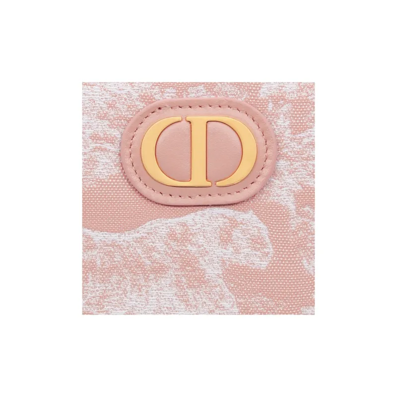 DIOR 30 Montaigne Toile De Jouy Jacquard Fabric Wallet Women's Pink-5