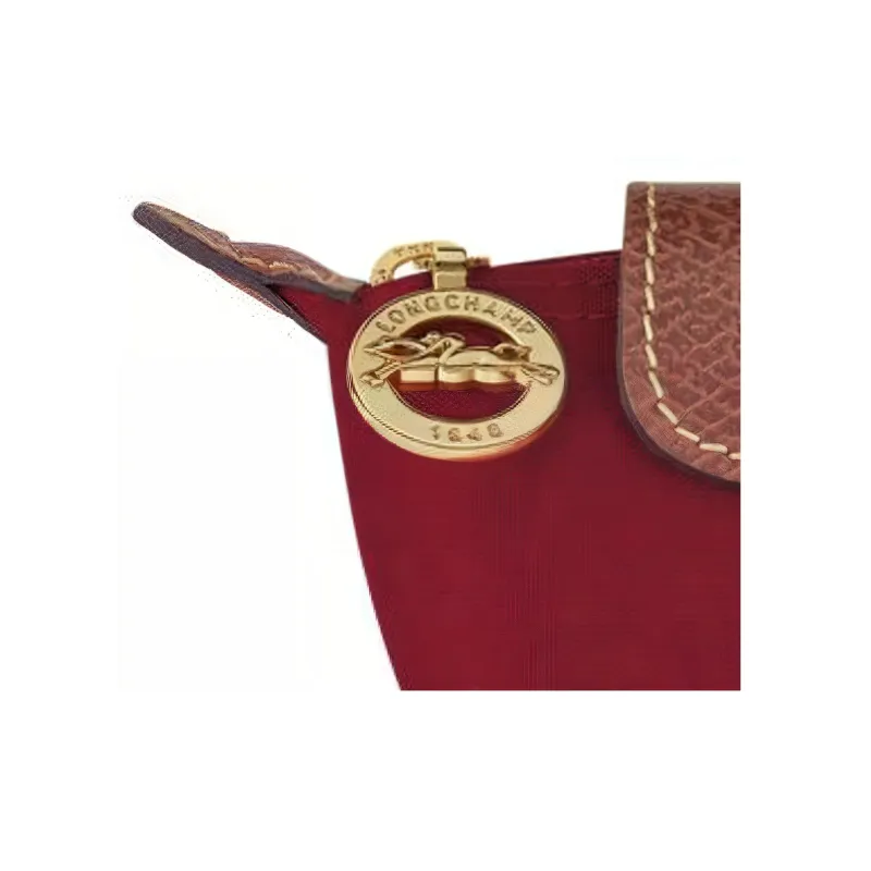 LONGCHAMP Le Pliage Canvas Cow Leather Polyamide Canvas Bag Coin Purse Women's Red-3