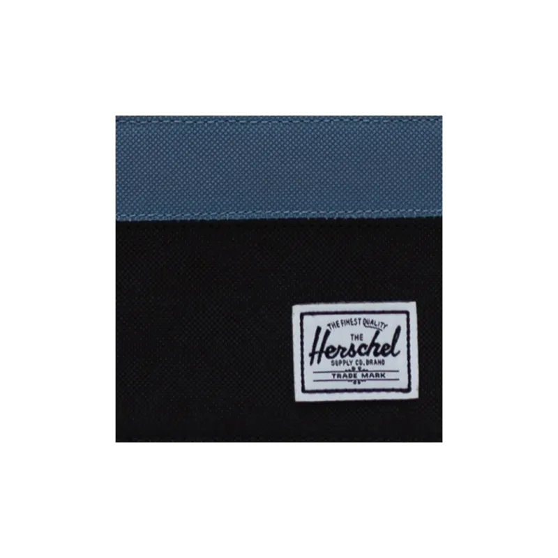 Herschel Canvas Card Holder Wallet Coin Purse Regular Unisex Classic Black/Rippling Blue-3