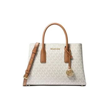 MICHAEL KORS Artificial Leather Shoulder Bag Crossbody Bag Handbags Small Size Women's Vanilla White & Acorn Brown