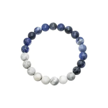Yu Yin Blue Veined Stone And White Veined Stone Bracelets Unisex