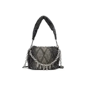 DIESEL Cotton Portable Crossbody Bag, Shoulder Bag Women's Black