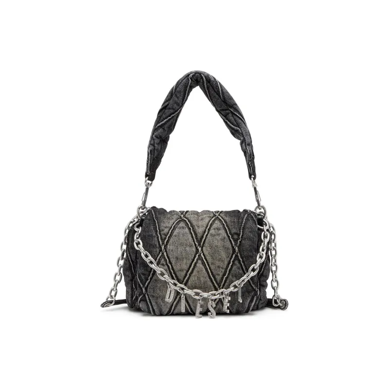DIESEL Cotton Portable Crossbody Bag, Shoulder Bag Women's Black-0