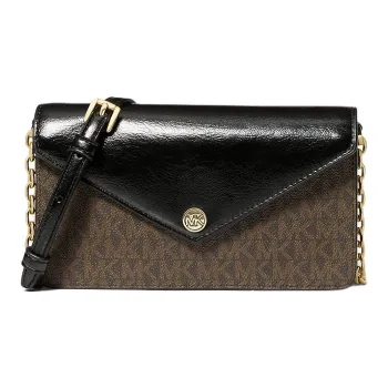 MICHAEL KORS Jet Set Canvas Envelope Bag, Handheld Bag, Shoulder Bag, Crossbody Bag Small Size Women's Black