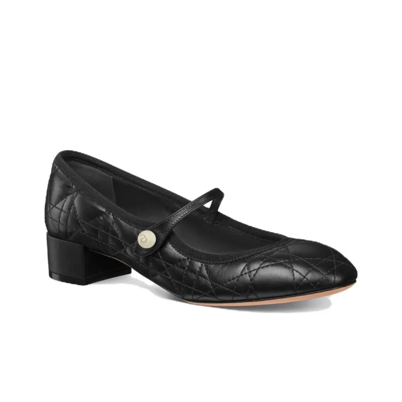 DIOR Chunky Heel Mary Jane Shoes Women's Black-2