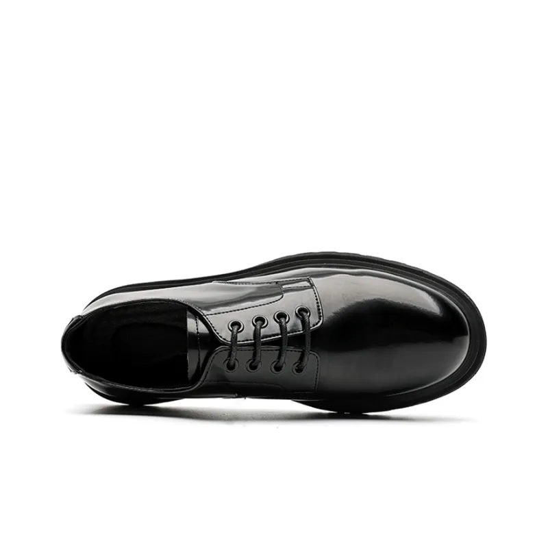 GZZ Dress Shoes Men Low Top Black-4