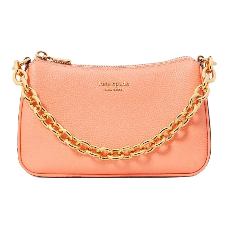 Kate Spade Litchi Grain Leather Handbag Shoulder Bag Crossbody Bag Small Size Women's Orange-0