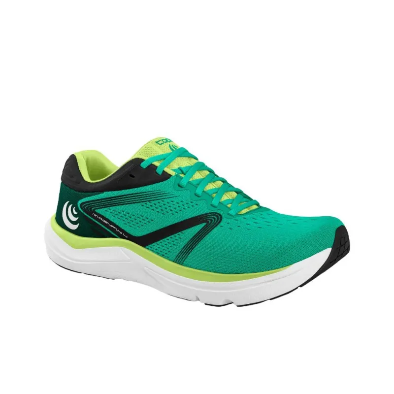 Topo Athletic Magnifly-4 Durable Breathable Lightweight Low-Top Running Shoes Men's Green Black Yellow-2