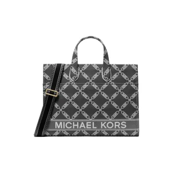 MICHAEL KORS Gigi Fabric Tote Bag, Shopping Bag, Shoulder Bag, Crossbody Bag, Handbag Large Size Women's Black