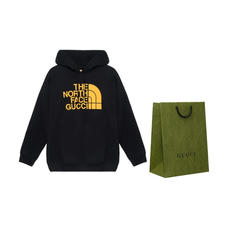 GUCCI X The North Face Web Print Hoodie 'Black'-2