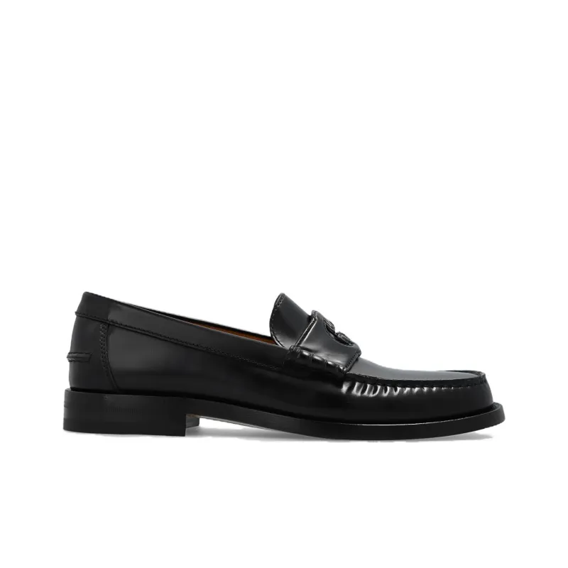 GUCCI Interlocking G Leather Loafers-1