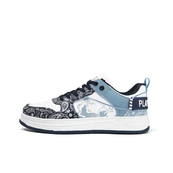 PLAY COBBLER Cushioning Wear-Resistant Low-Top Skateboard Shoes Unisex White Blue