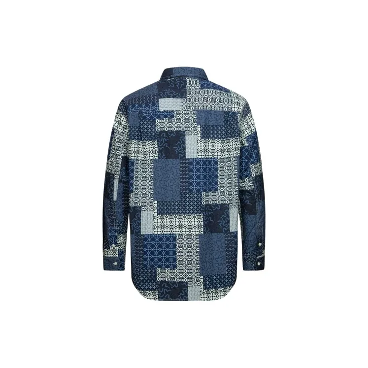 EVISU Shirts Men Navy Blue All Over-1